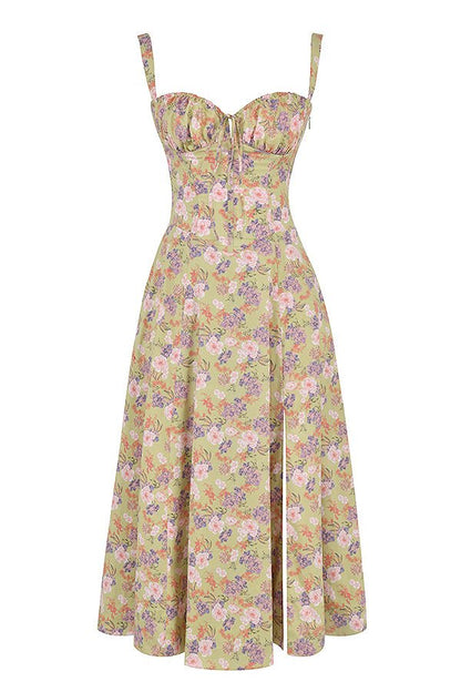 Bonnie | Floral Chic Corset Midi Dress