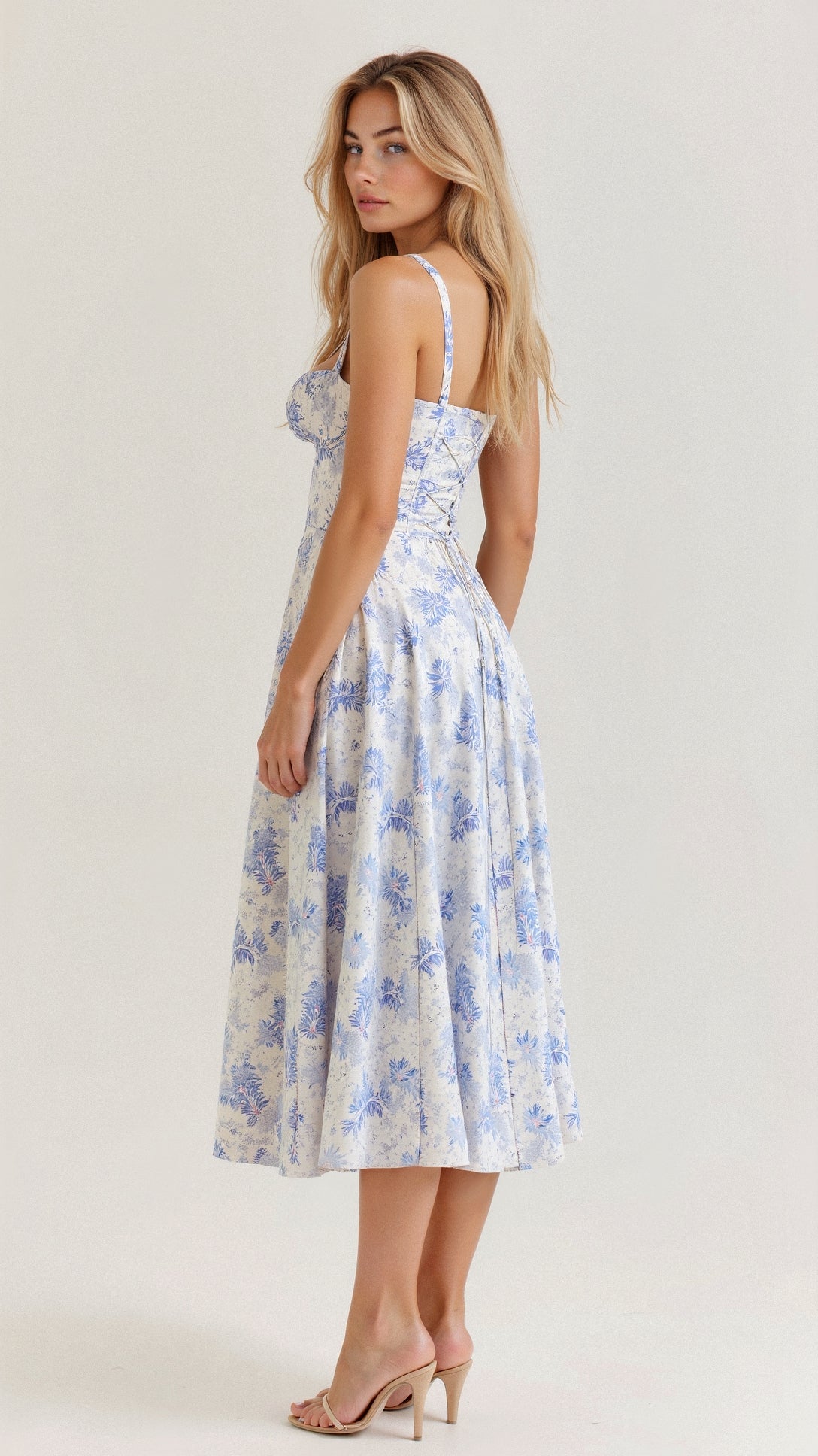 Bonnie | Floral Chic Corset Midi Dress
