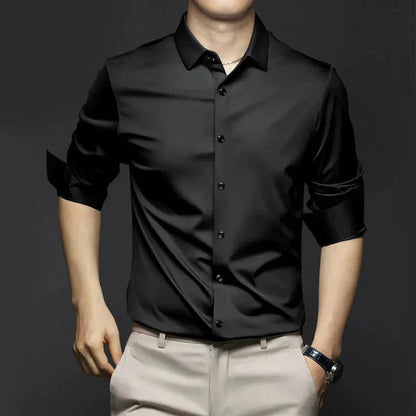 George | Camisa de vestir ajustada elástica de primavera para hombre