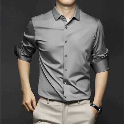 George | Camisa de vestir ajustada elástica de primavera para hombre