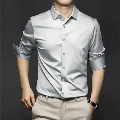 George | Camisa de vestir ajustada elástica de primavera para hombre