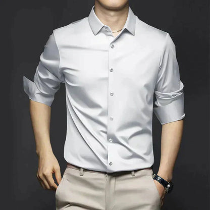 George | Camisa de vestir ajustada elástica de primavera para hombre