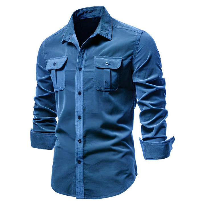 Men’s Casual Military Style Long Sleeve Shirt