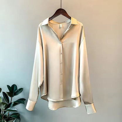 Taylor | Blusas holgadas de satén con botones para mujer