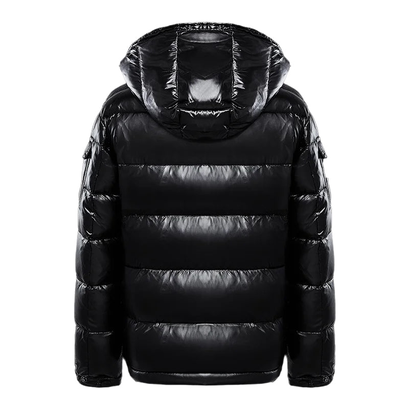 Men's Winter Quilted Jacket with Hood and Zip