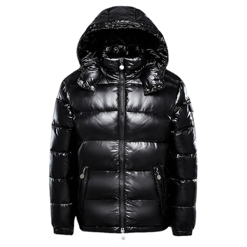 Men's Winter Quilted Jacket with Hood and Zip