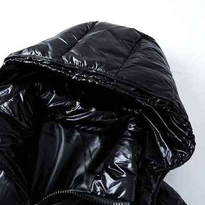 Men's Winter Quilted Jacket with Hood and Zip