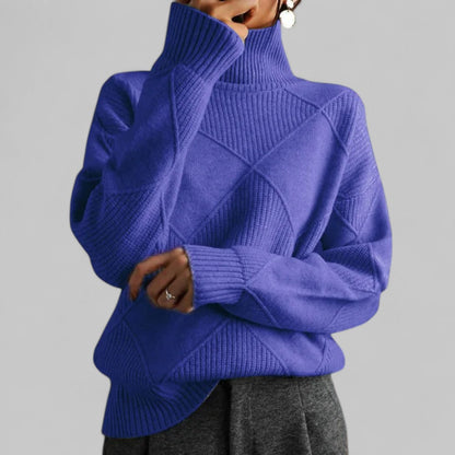 Women’s Winter Oversized Patterned Turtlenecks Sweater