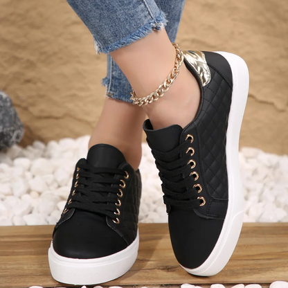 Women’s Breathable Quilted Walking Lace-Up Shoes