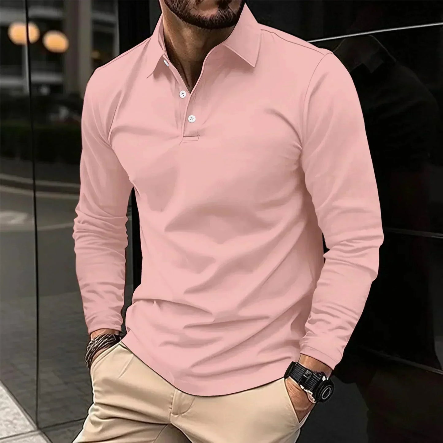 Adrian | Polo de manga larga con corte moderno
