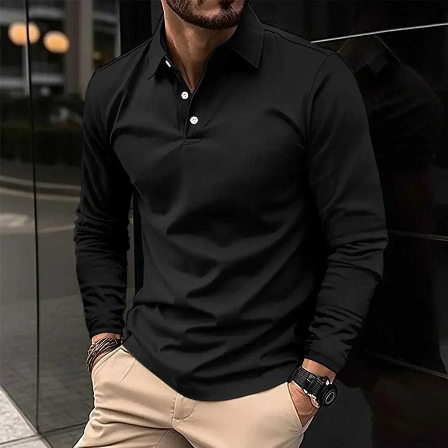 Adrian | Polo de manga larga con corte moderno