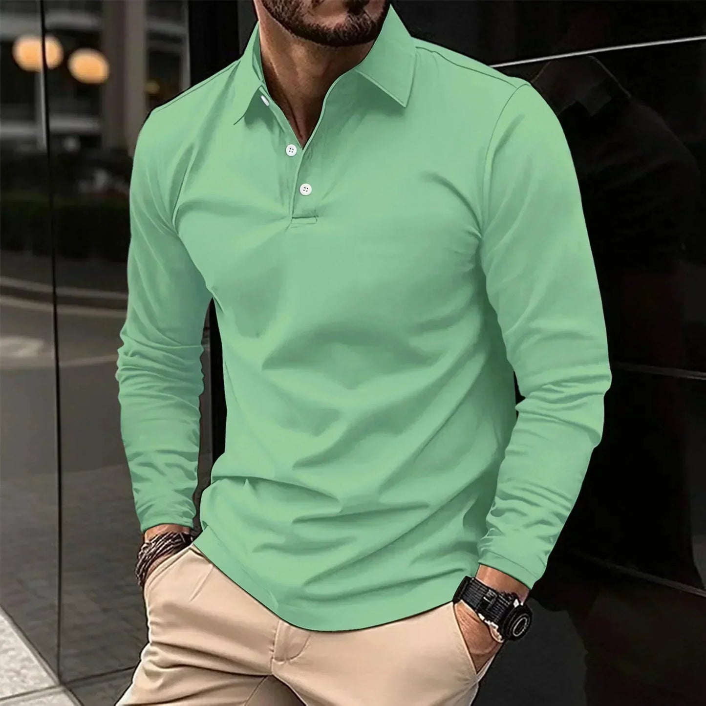 Adrian | Polo de manga larga con corte moderno
