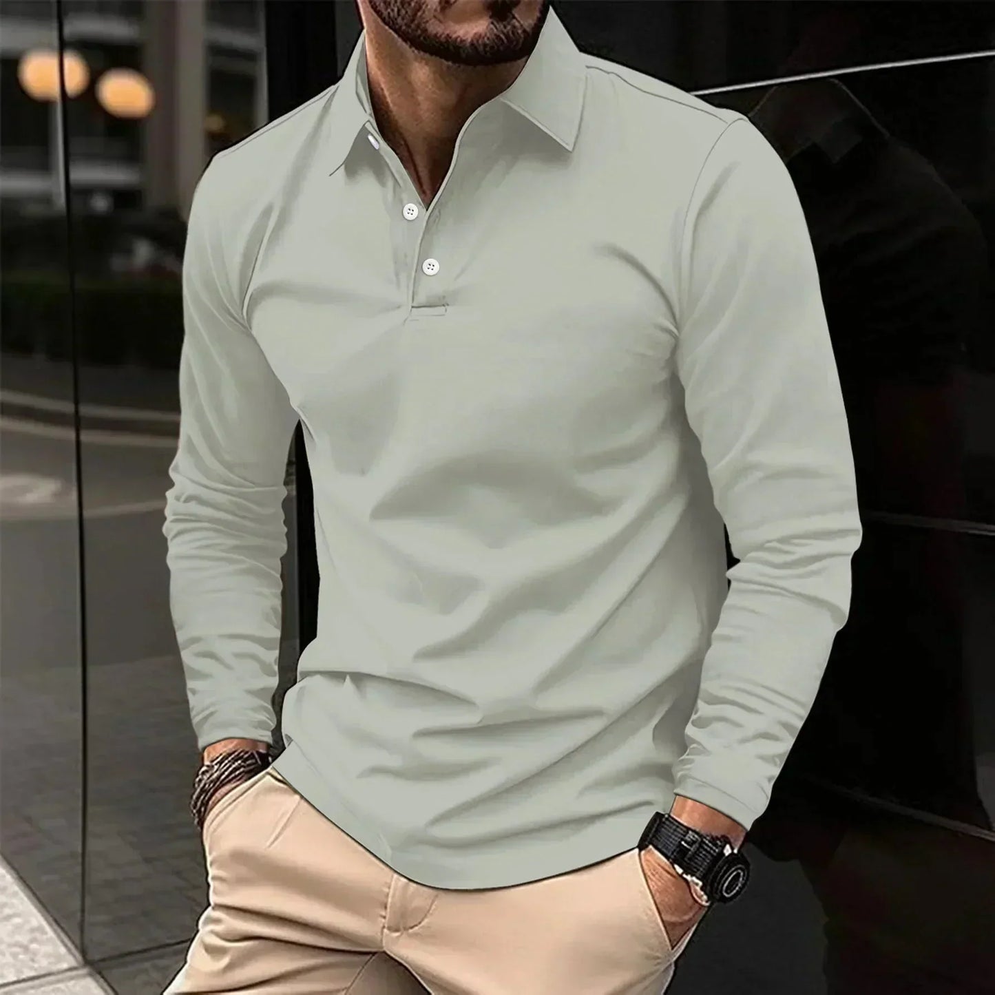 Adrian | Polo de manga larga con corte moderno