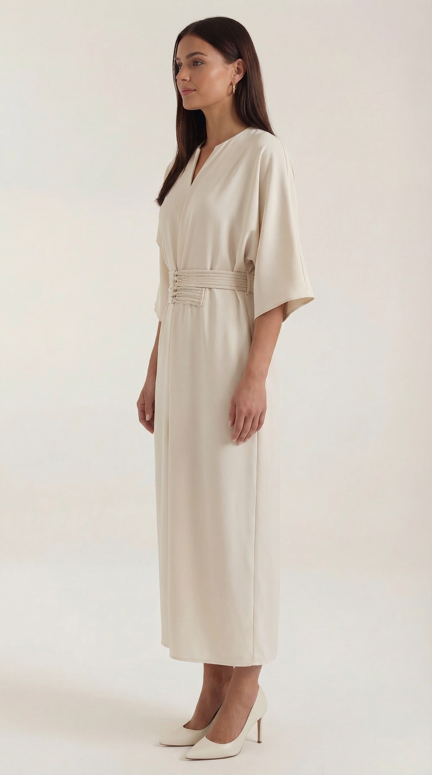 Vestido maxi Ana con cinturón en la cintura