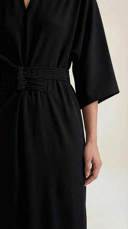 Vestido maxi Ana con cinturón en la cintura