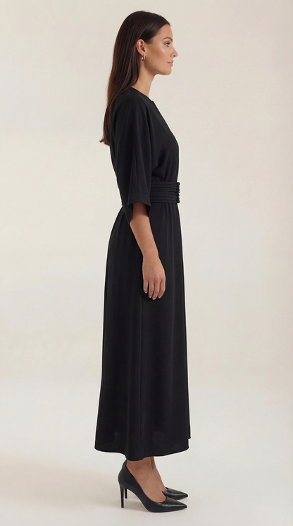 Vestido maxi Ana con cinturón en la cintura