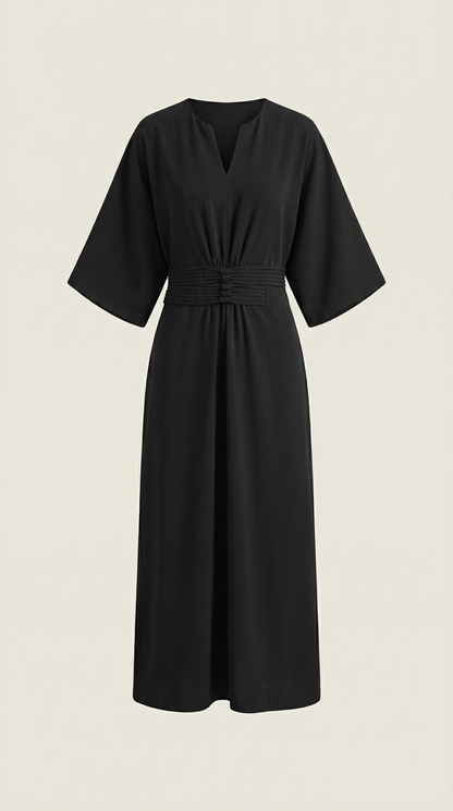 Vestido maxi Ana con cinturón en la cintura