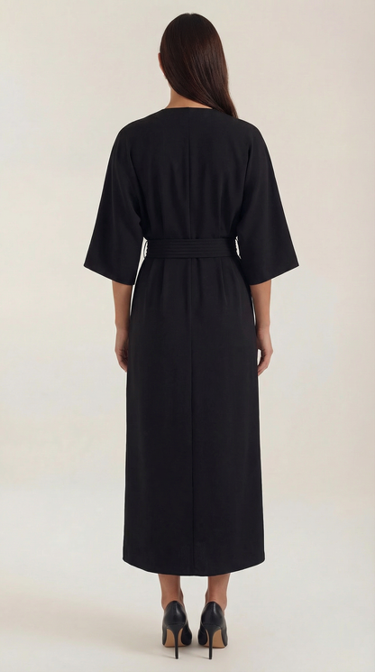 Vestido maxi Ana con cinturón en la cintura