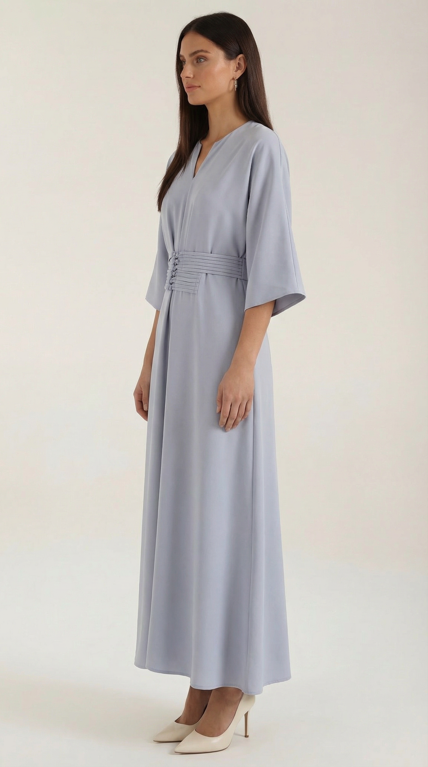 Vestido maxi Ana con cinturón en la cintura