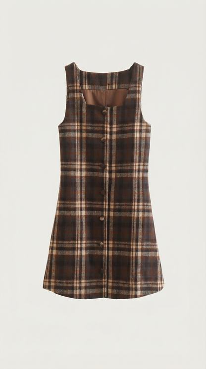 Minivestido A-line a cuadros Annette