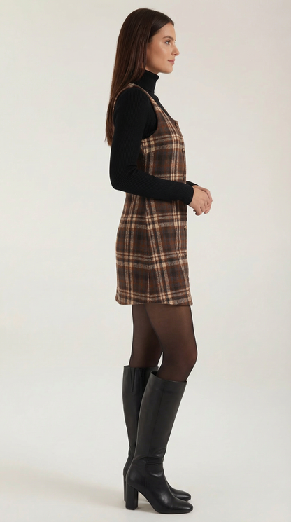 Minivestido A-line a cuadros Annette