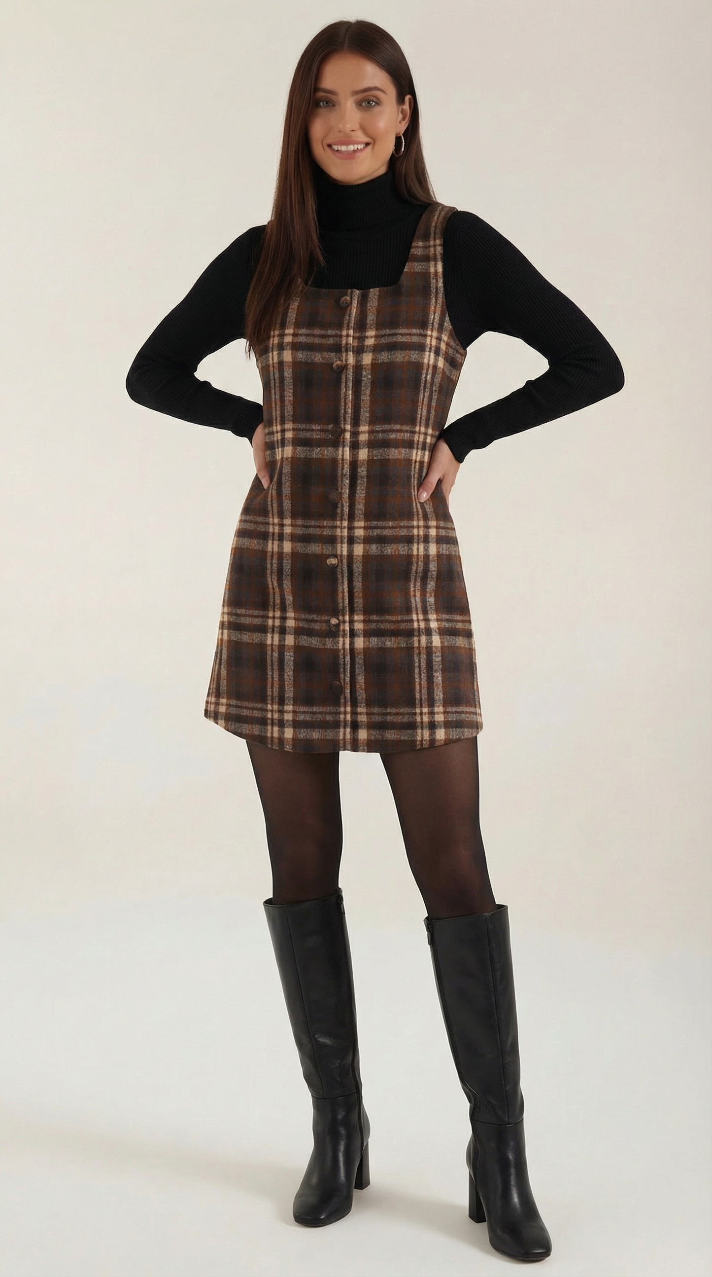 Minivestido A-line a cuadros Annette