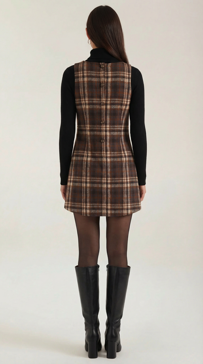 Minivestido A-line a cuadros Annette
