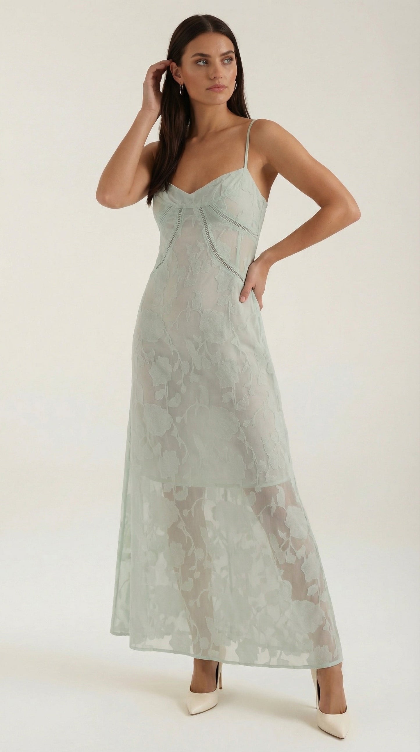 Vestido largo de encaje Arabelle