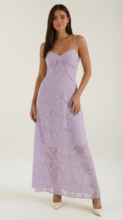 Vestido largo de encaje Arabelle