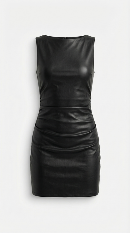 Faux Leather Mini Dress