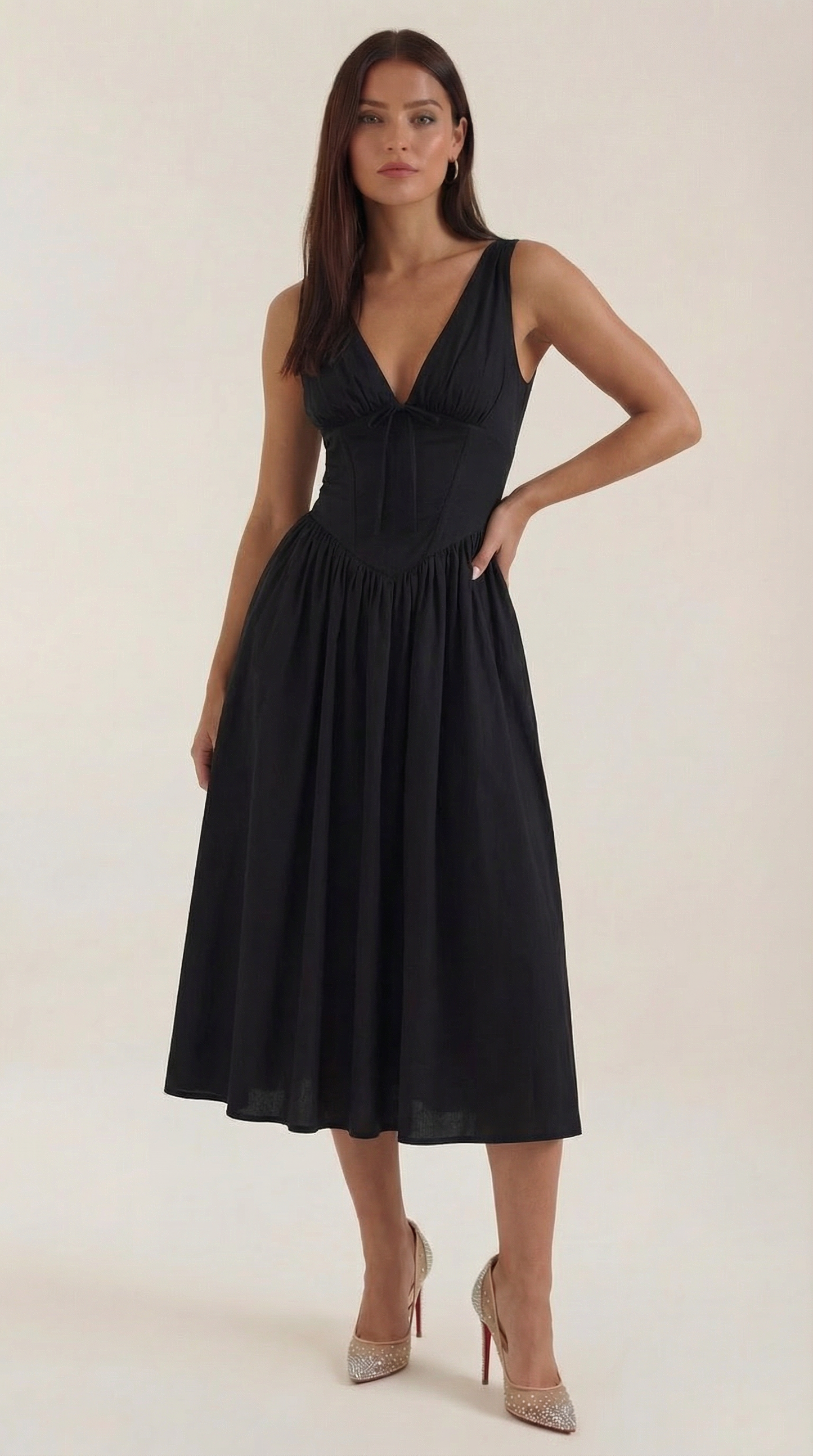 Vestido Cassiopeia Midi Plunge