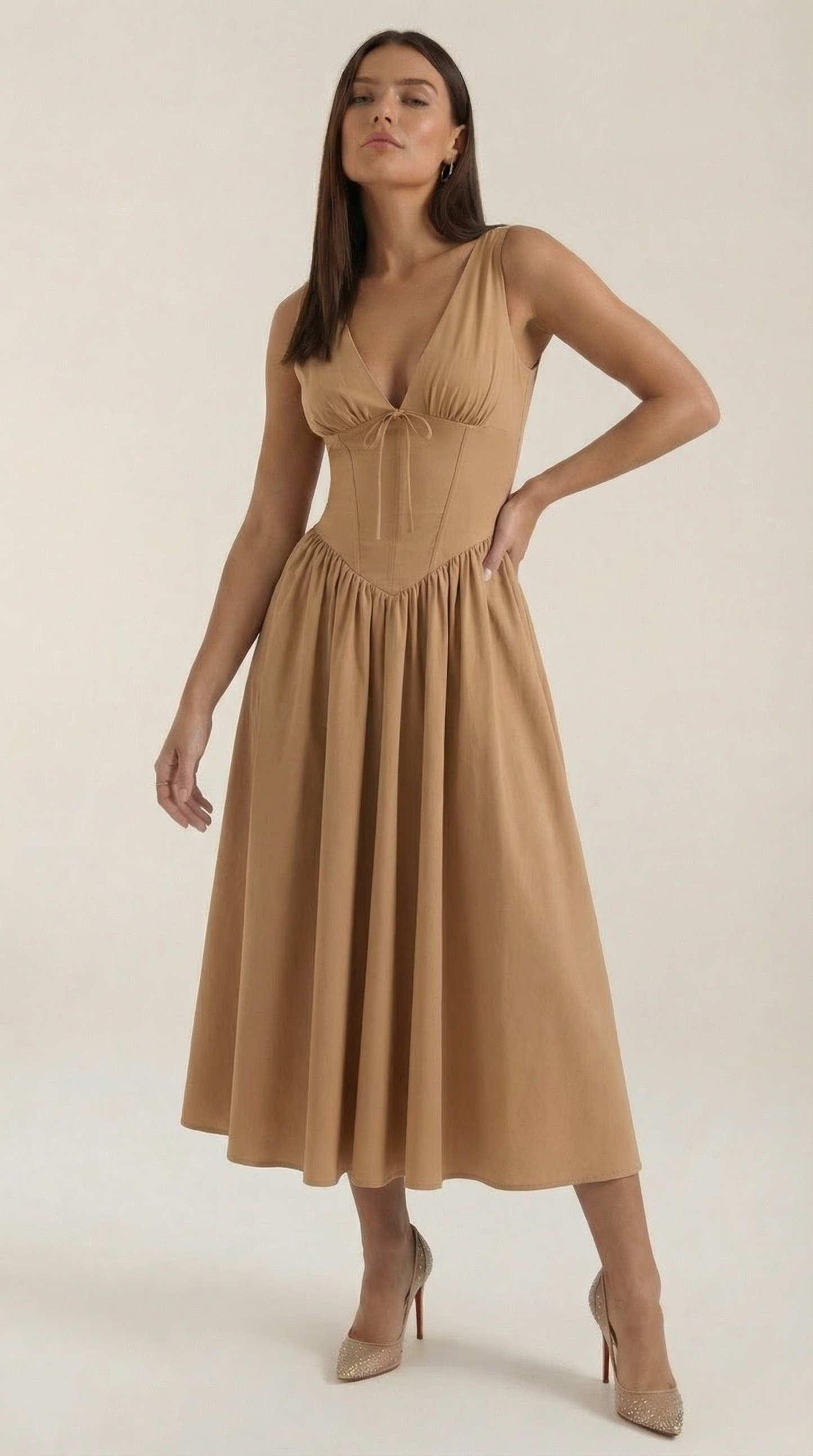 Vestido Cassiopeia Midi Plunge