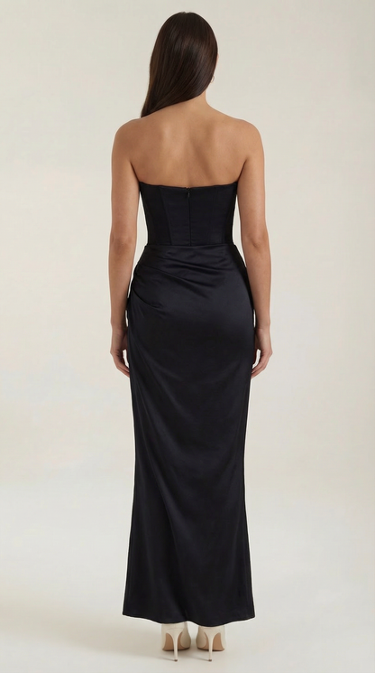 Vestido largo tipo corsé Fiorella
