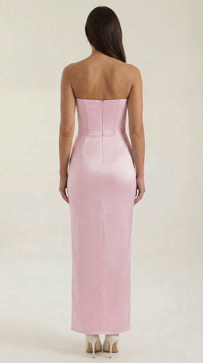 Vestido largo tipo corsé Fiorella