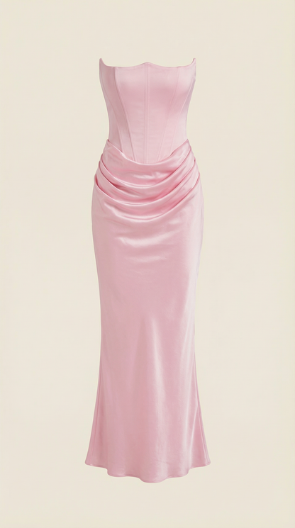 Vestido largo tipo corsé Fiorella