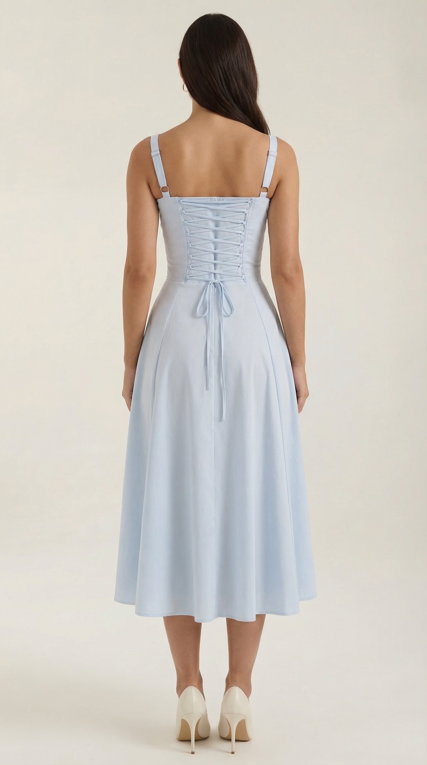 Vestido midi con cordones Jade