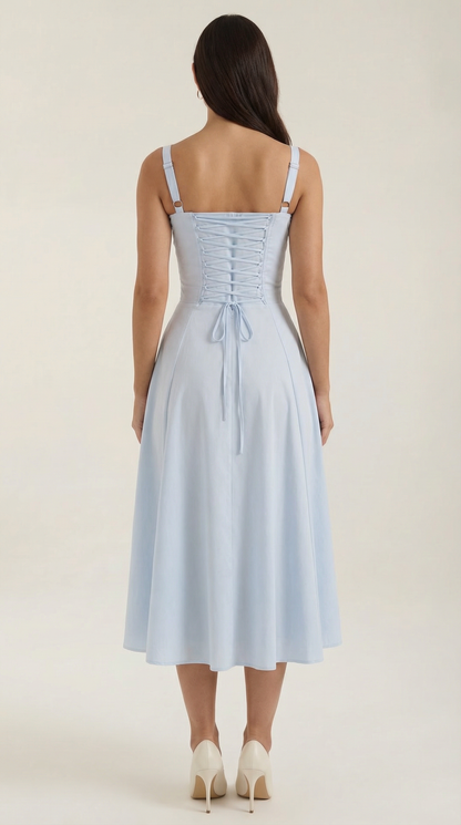 Vestido midi con cordones Jade