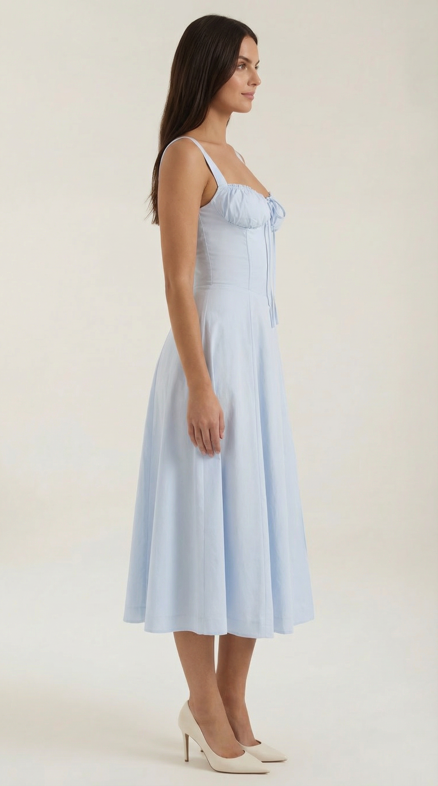 Vestido midi con cordones Jade