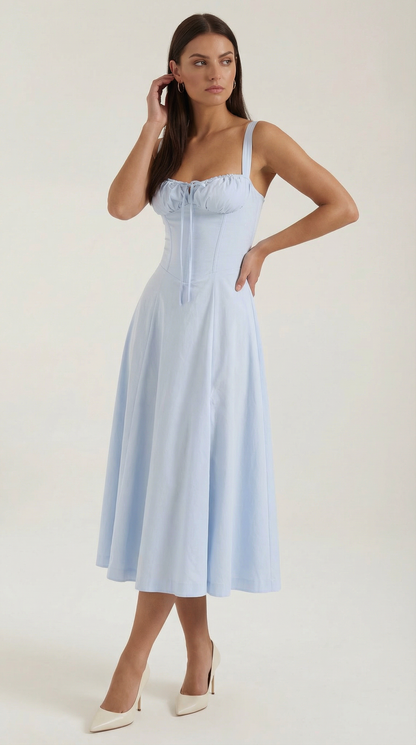 Vestido midi con cordones Jade