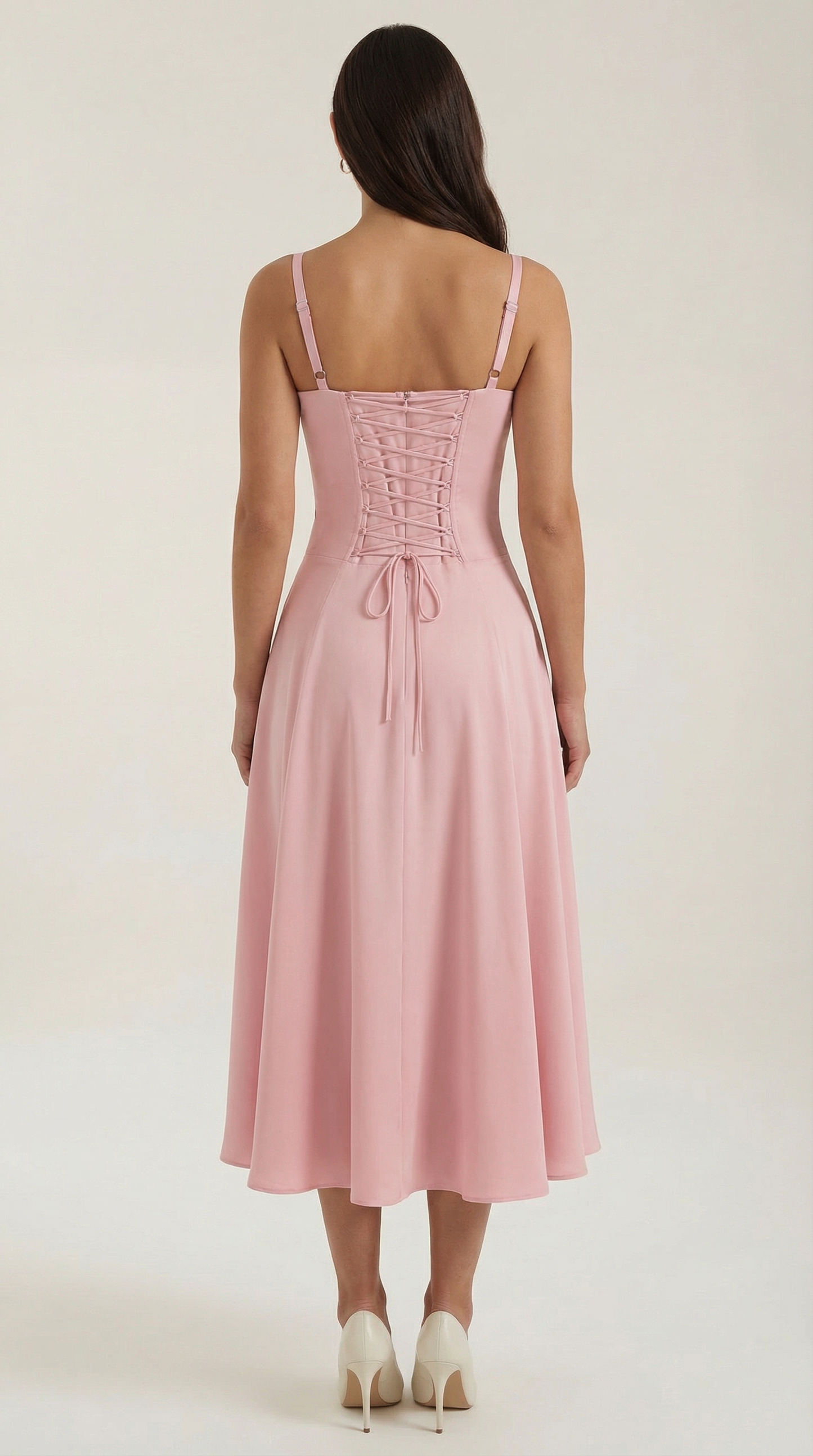 Vestido midi con cordones Jade