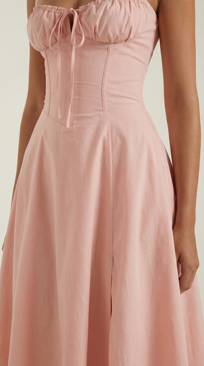 Vestido midi con cordones Jade