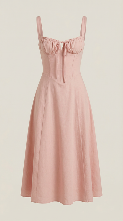 Vestido midi con cordones Jade
