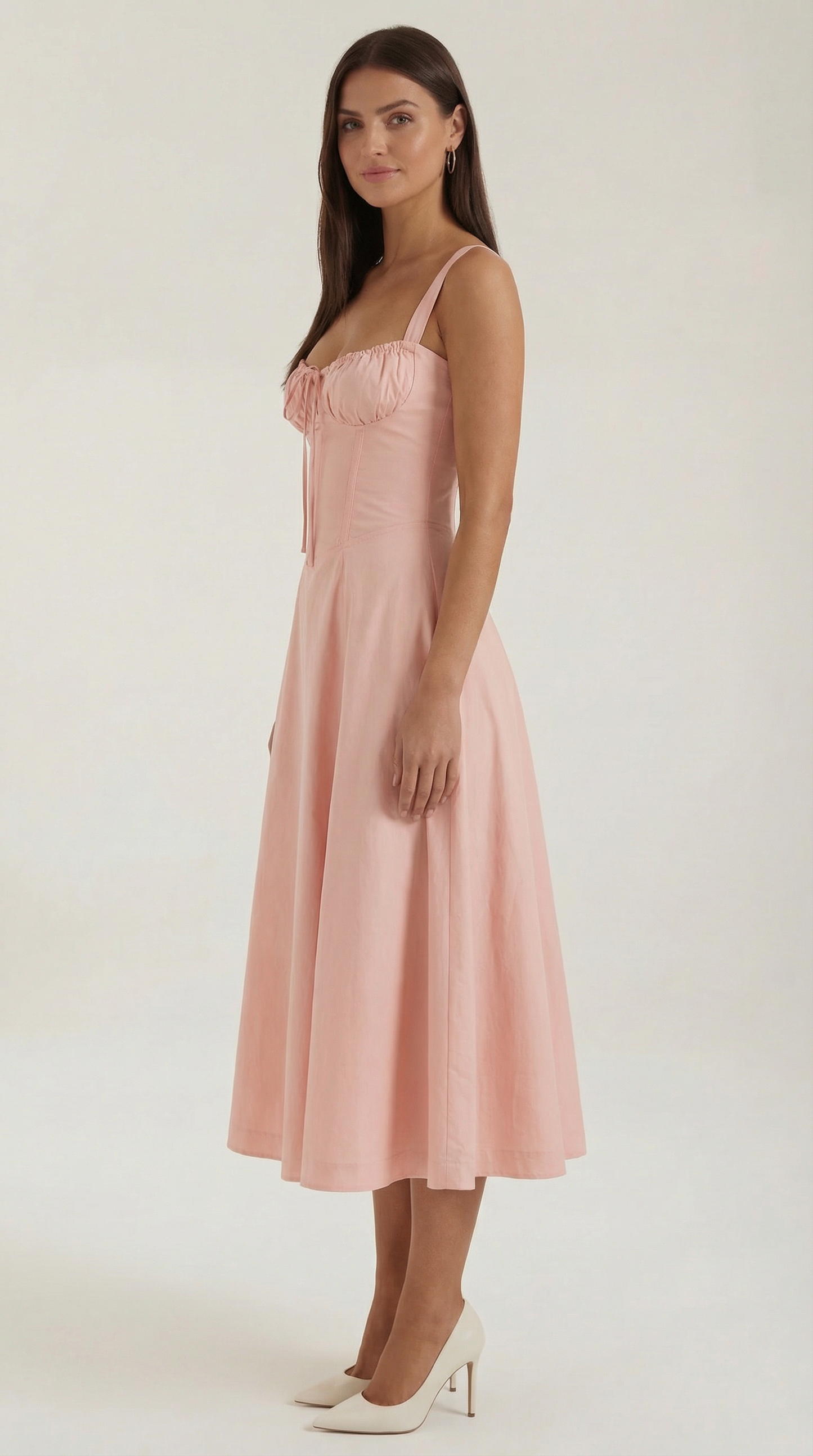 Vestido midi con cordones Jade