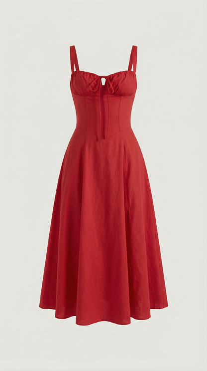 Vestido midi con cordones Jade
