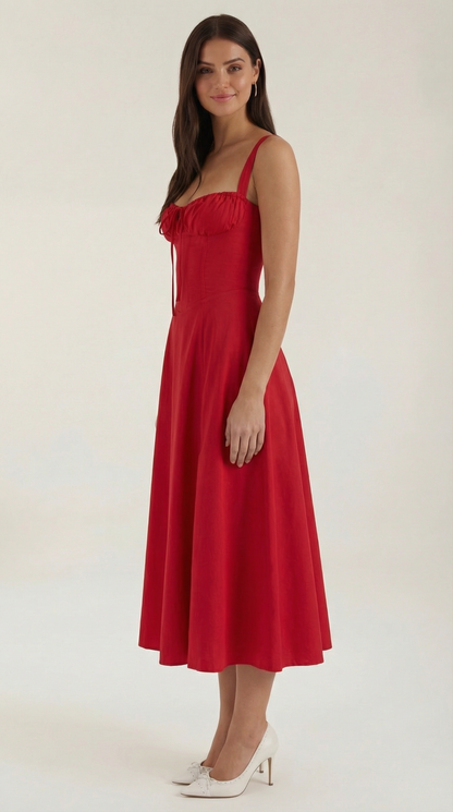 Vestido midi con cordones Jade