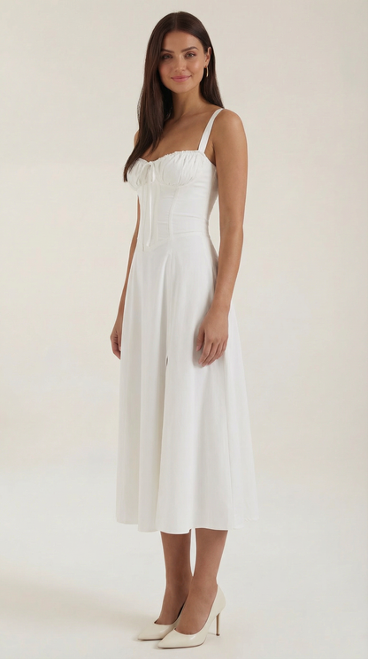 Vestido midi con cordones Jade