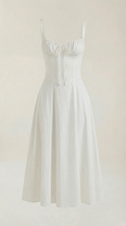 Vestido midi con cordones Jade