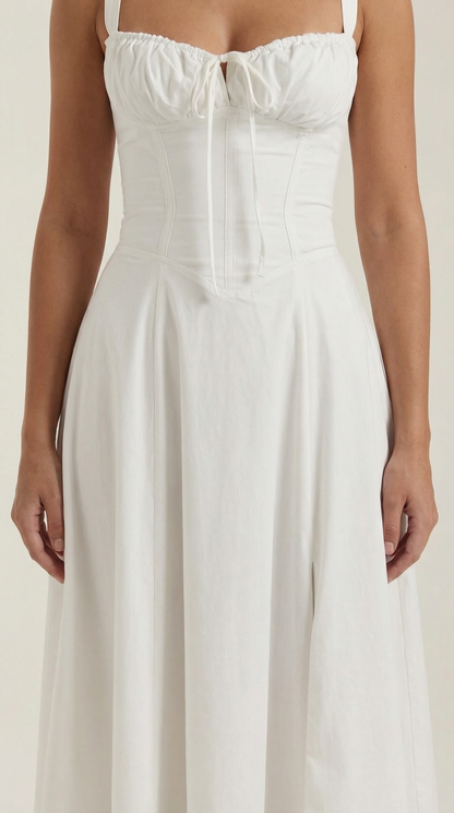Vestido midi con cordones Jade