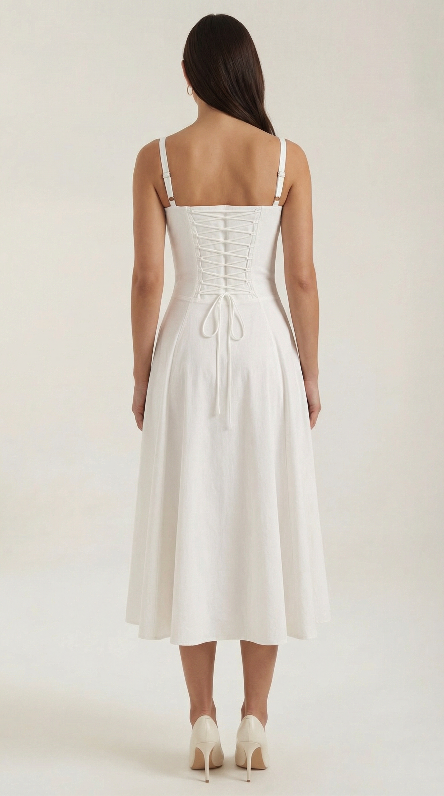 Vestido midi con cordones Jade