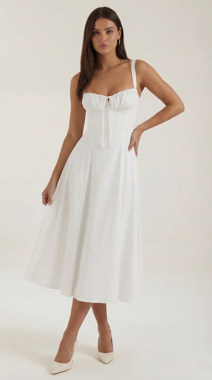 Vestido midi con cordones Jade